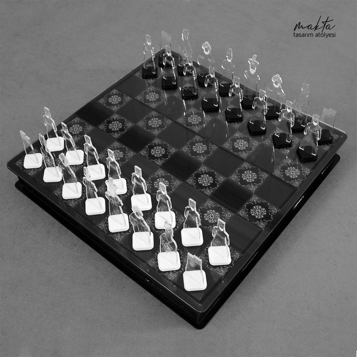 Osmanlı Satranç Seti - Ahşap Çekmeceli Kutu - Görsel 4