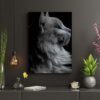 Gri Kedi Temalı Kanvas Tablo