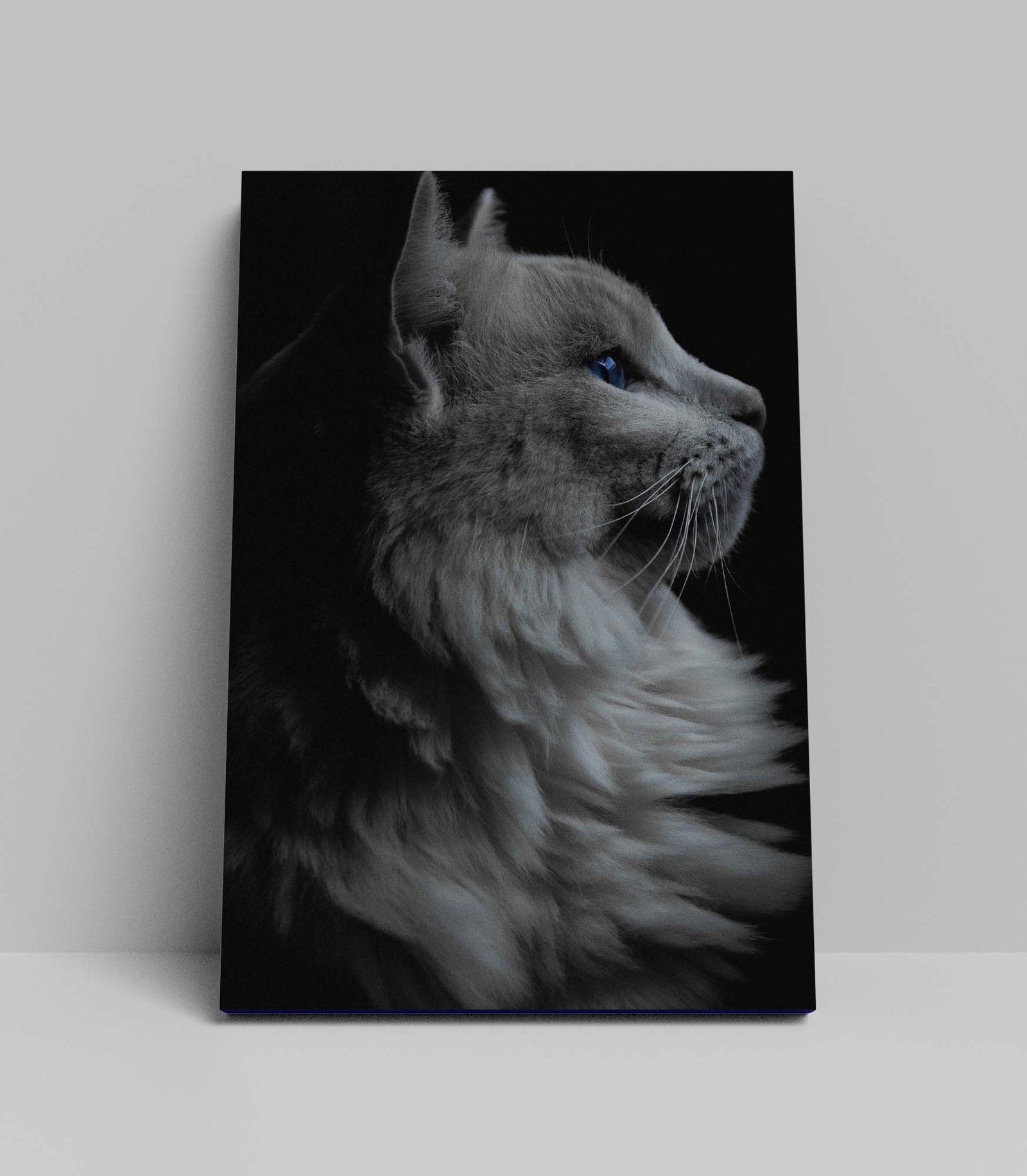 Gri Kedi Temalı Kanvas Tablo - Görsel 2