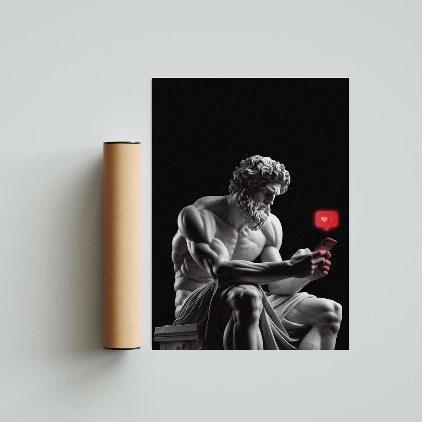 Erkek Heykel Çerçeveli Poster Tablo - Görsel 4