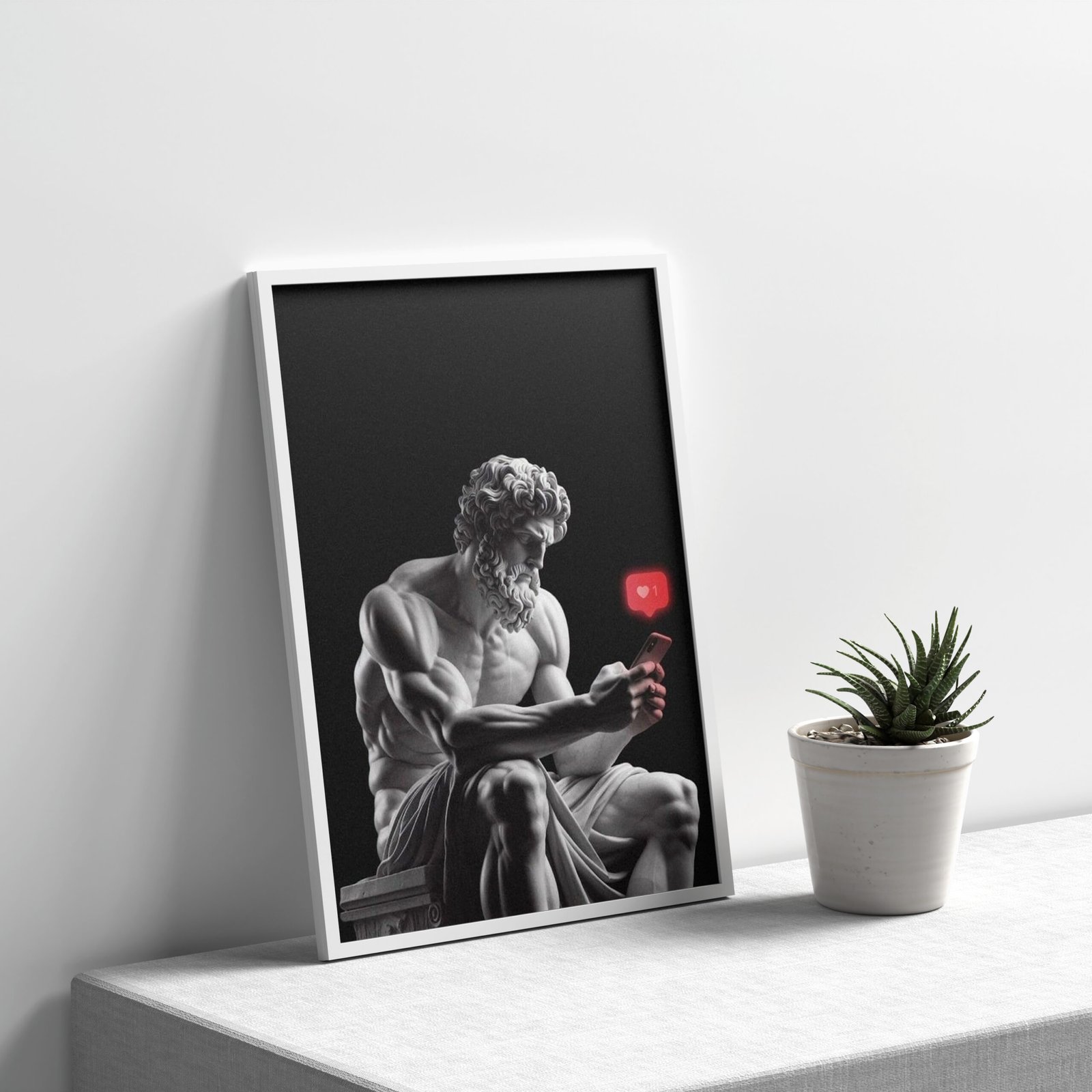 Erkek Heykel Çerçeveli Poster Tablo - Görsel 3